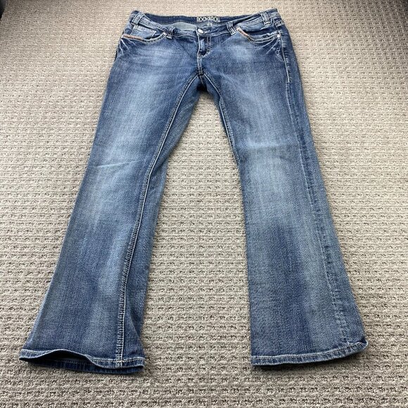 Rock & Roll Cowgirl Jeans Women Size Measured Waist 36" Blue Denim Boot Cut - Picture 1 of 14